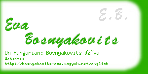 eva bosnyakovits business card